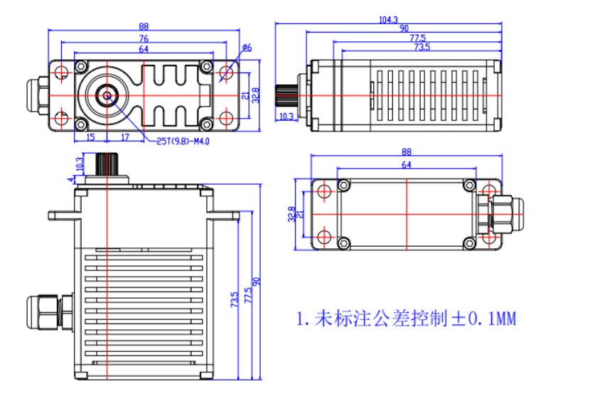 FT-325B-C001 mechanical drawing
