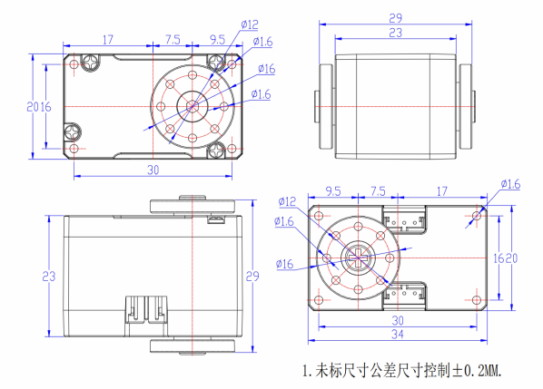 HD-1910-C001 mechanical drawing