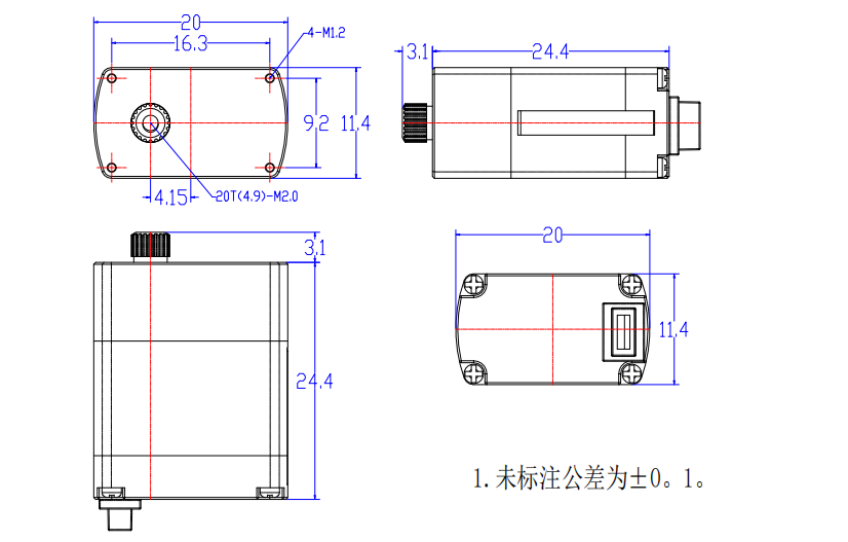 HL-3604-C001 mechanical drawing