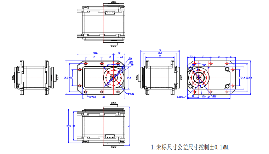 HL-3960-C001 mechanical drawing