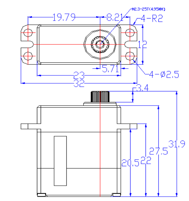 ST-3036-C001 mechanical drawing