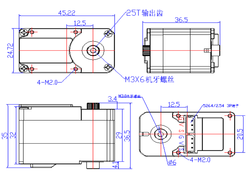 ST-3235-C001 机身尺寸图